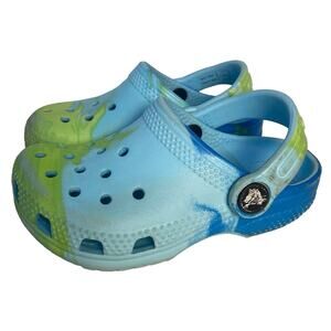 Crocs Classic Baby Blue Green waterproof Closed Toe Rubber Sandal Size 8